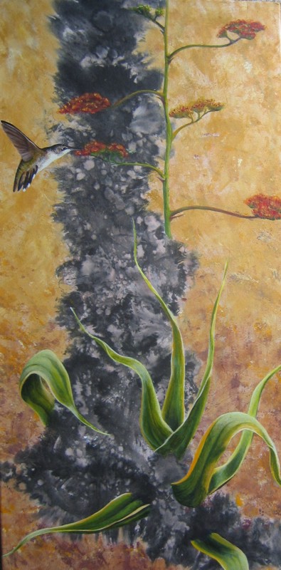 Ashley Coll - Agave in Bloom painting